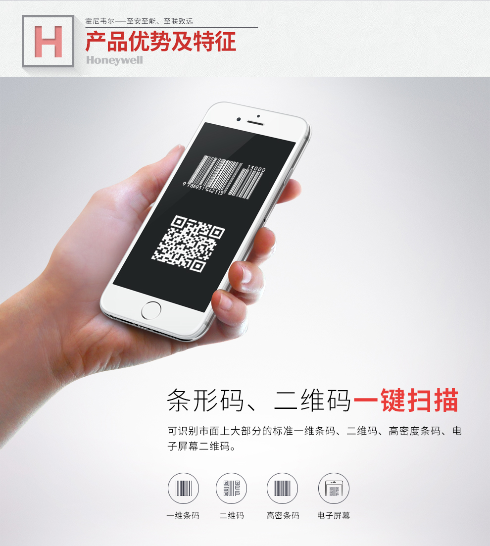 1400g條碼掃描槍條形碼、二維碼一鍵掃描